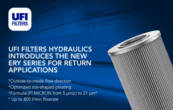 UFI Filters Hydraulics introduces the new ERY series for return line applications